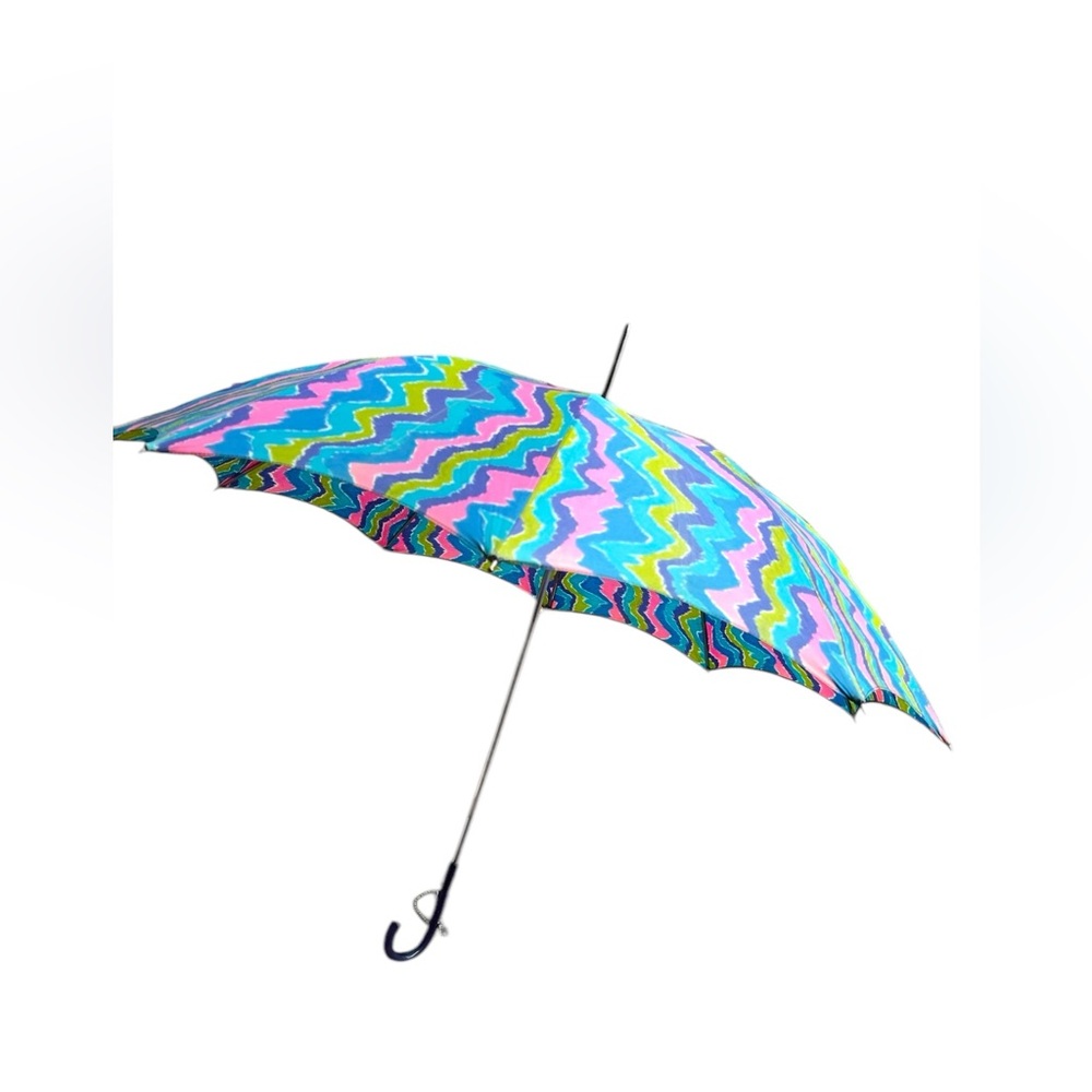 Colorful Vintage 1960s Chevron Pattern Umbrella